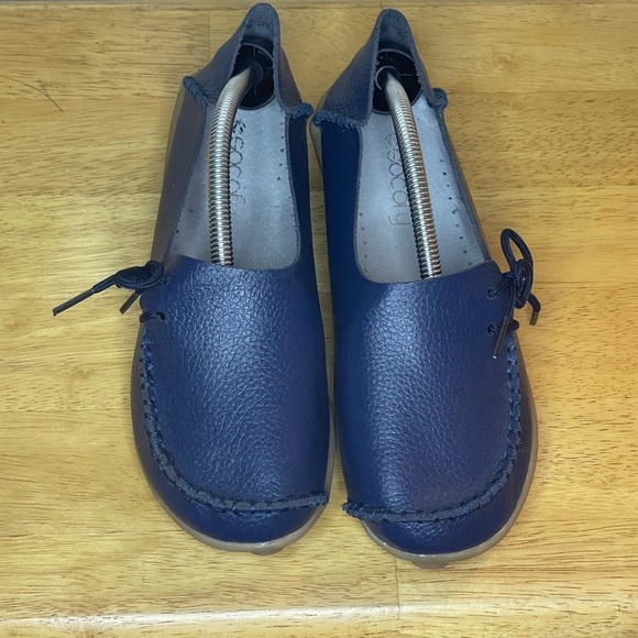 Blue Leather Loafers - Picture 1 of 3